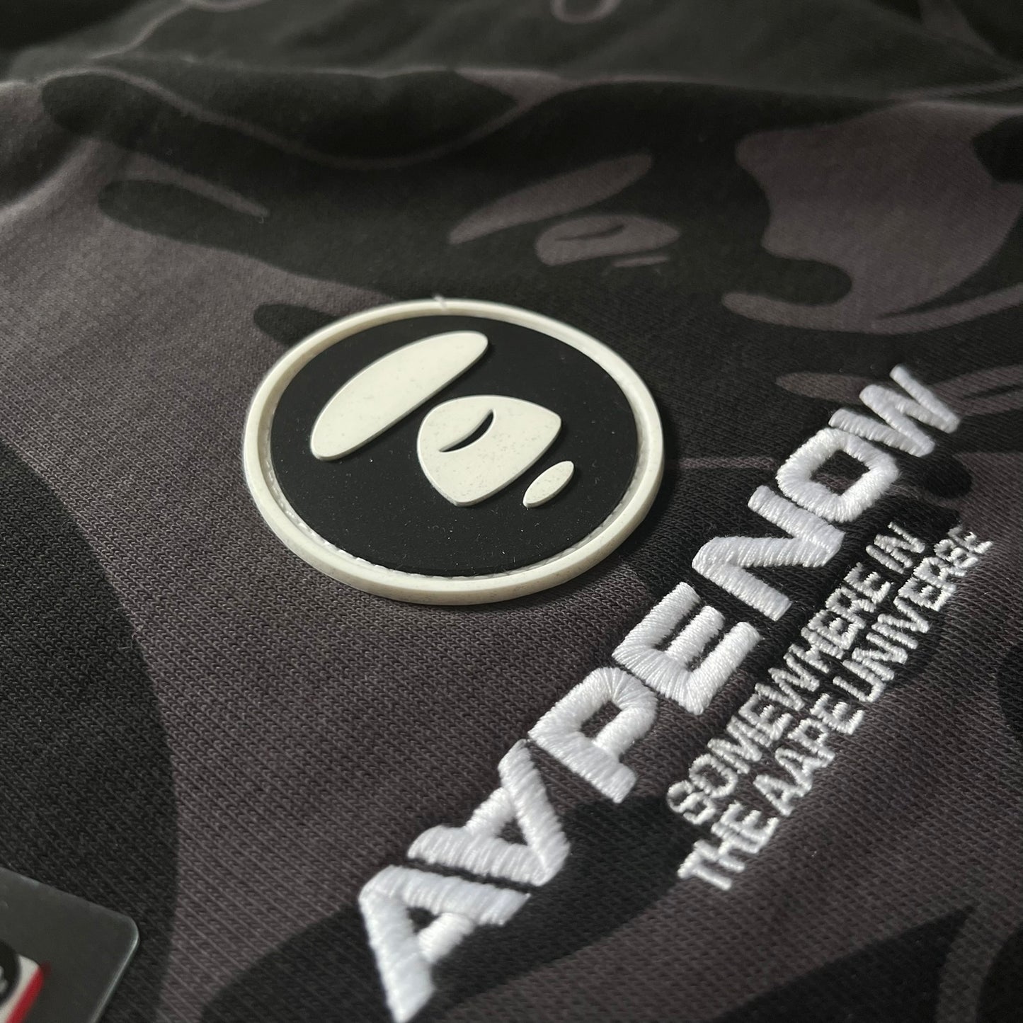 AAPE By Bathing Ape Now Silicon Badge Camo Crewneck