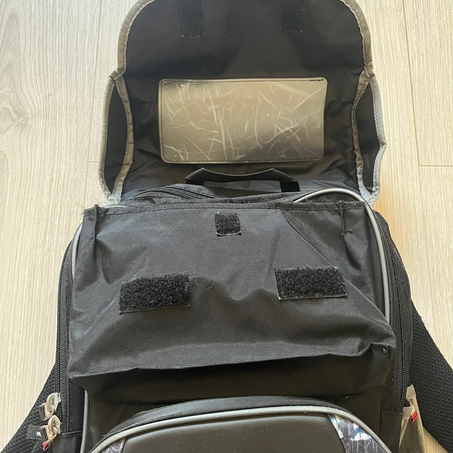 Rare 2007 Bionicle Inika "Toa Nuparu" school backpack made by Grown Up Licenses Limited under The Lego Group. Features a 3D molded Toa Nuparu head on the lower front pocket and a fully printed velcro top compartment with Bionicle figures. Spacious, durable, and reinforced for structure. A standout collectible for any true Bionicle fan.