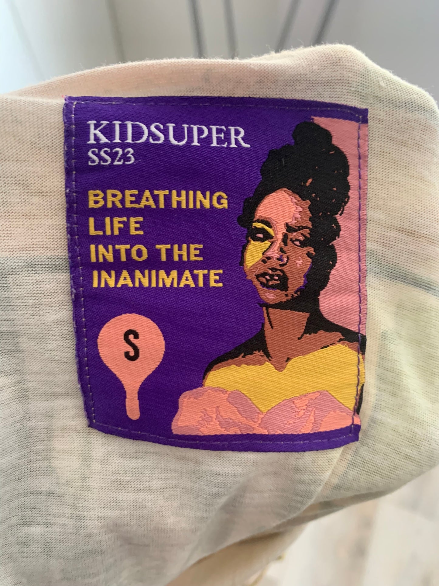 kidsuper printed stretch satin polo shirt