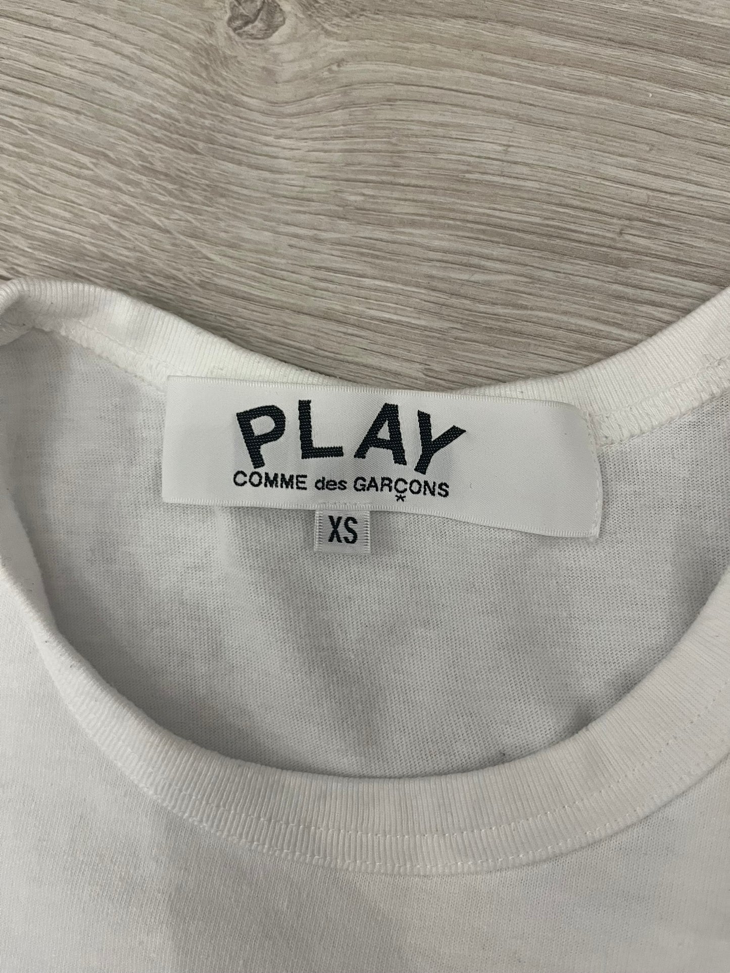 cdg play triple hearts tee