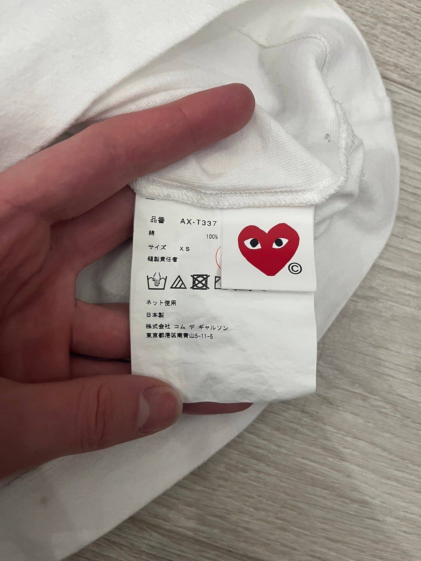cdg play triple hearts tee