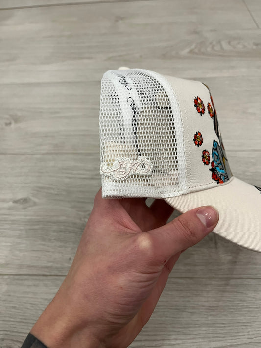 ed hardy tokyo-geisha twill front mesh trucker hat