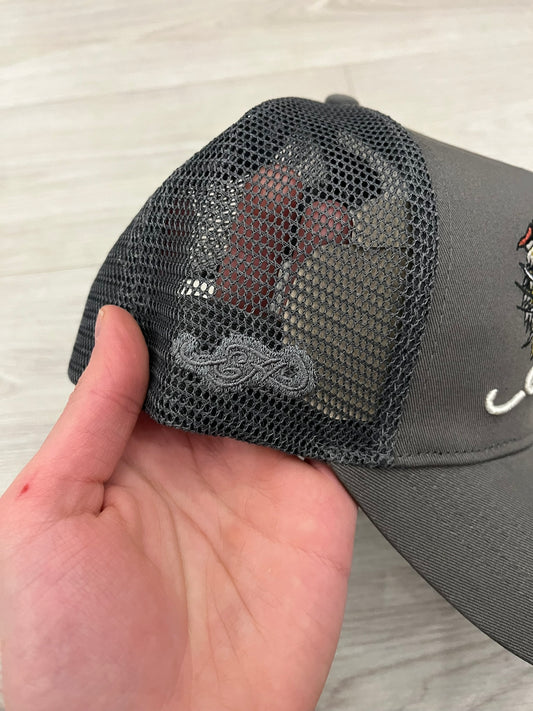 ed hardy ed-rear twill front mesh trucker hat