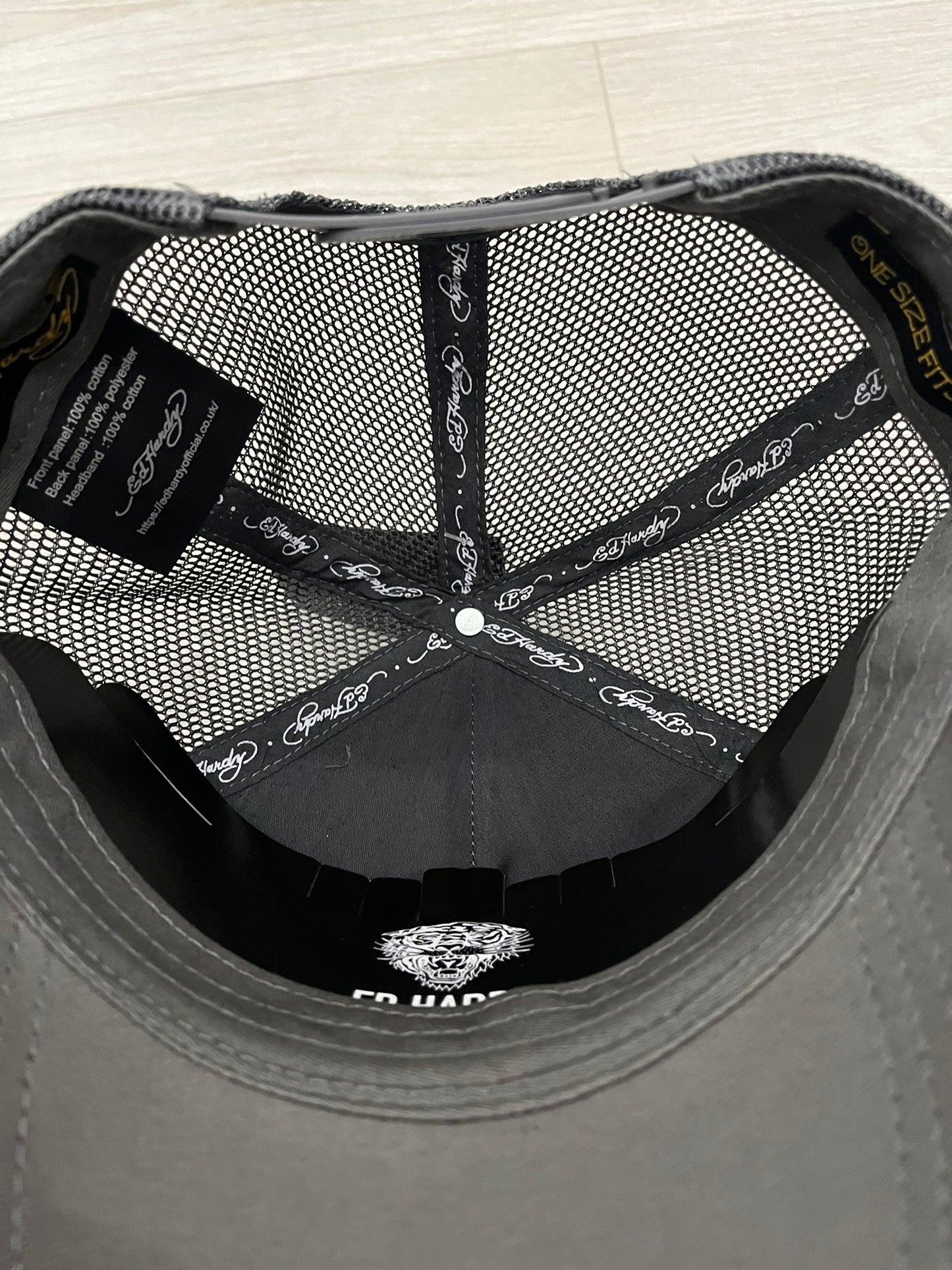 ed hardy ed-rear twill front mesh trucker cap