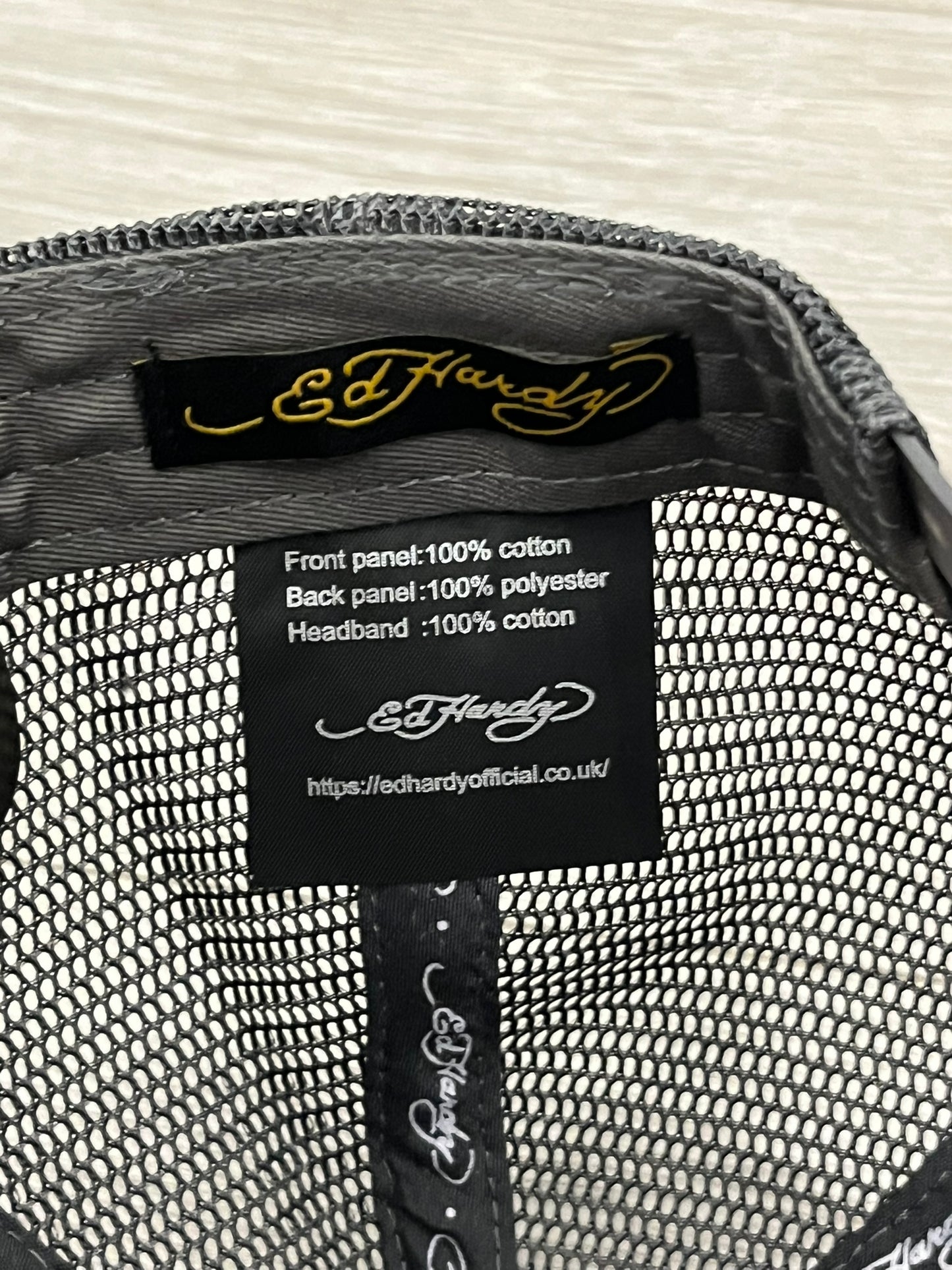 ed hardy ed-rear twill front mesh trucker cap