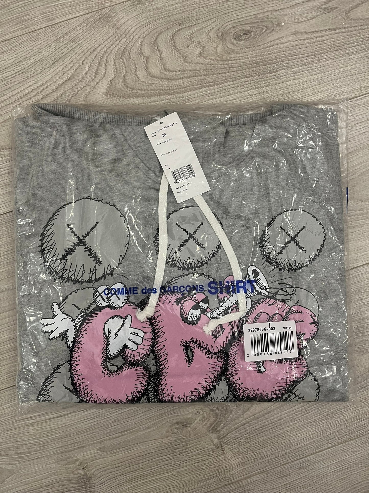 kaws x cdg print popover hoodie