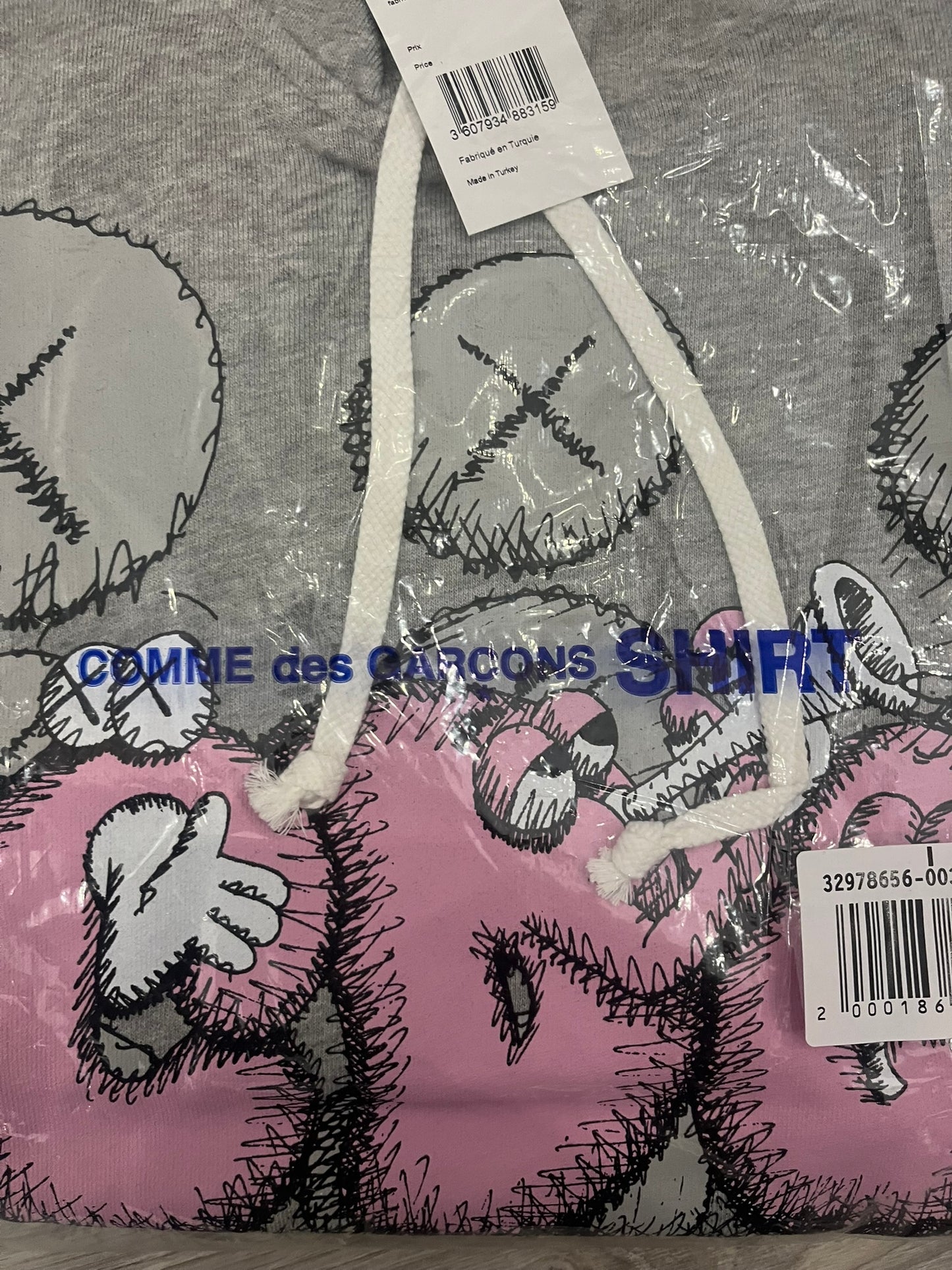 kaws x cdg print popover hoodie