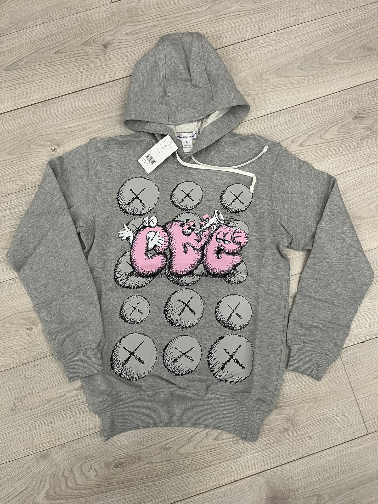 kaws x cdg print popover hoodie