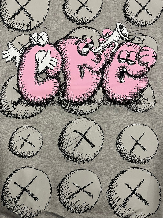 kaws x cdg print popover hoodie