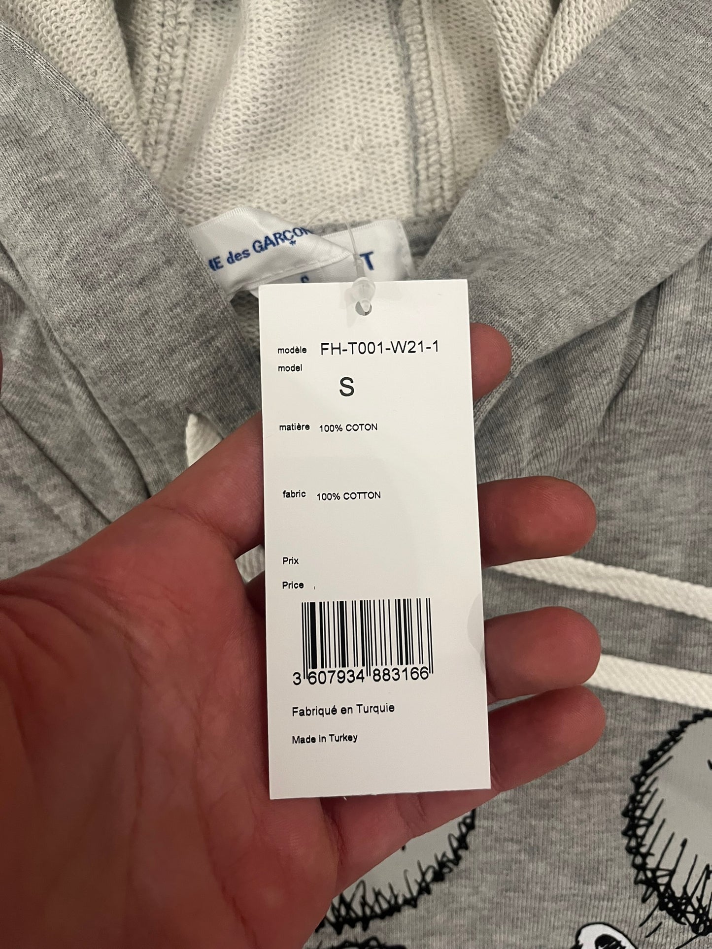 kaws x cdg print popover hoodie