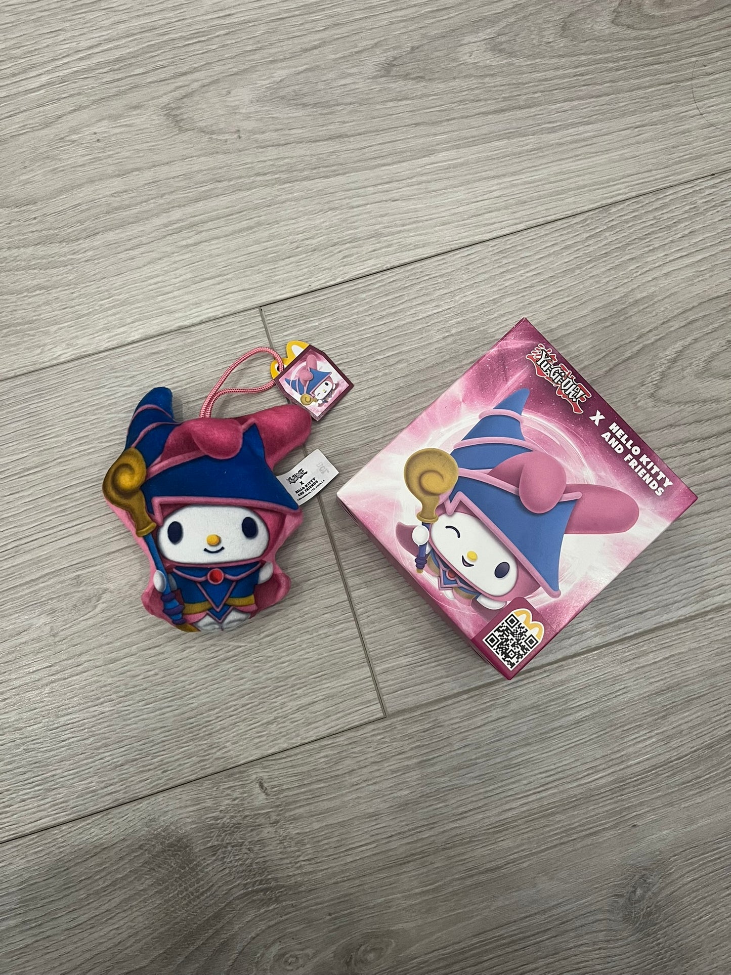 hello kitty x yu ghi oh my melody plushie