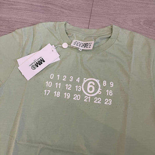 mm6 maison margiela holes tee green