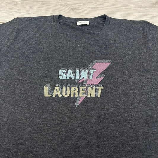 saint laurent paris thunder bolt tee