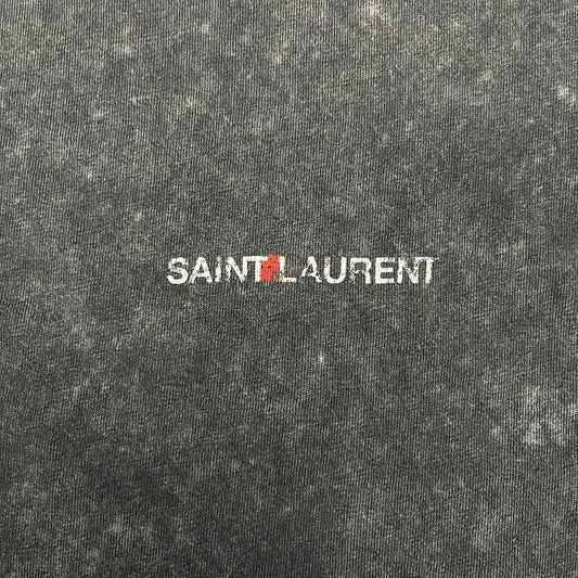 saint laurent distressed logo tee