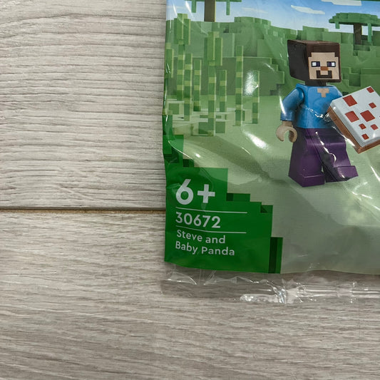 lego 30672 minecraft steve and baby panda polybag