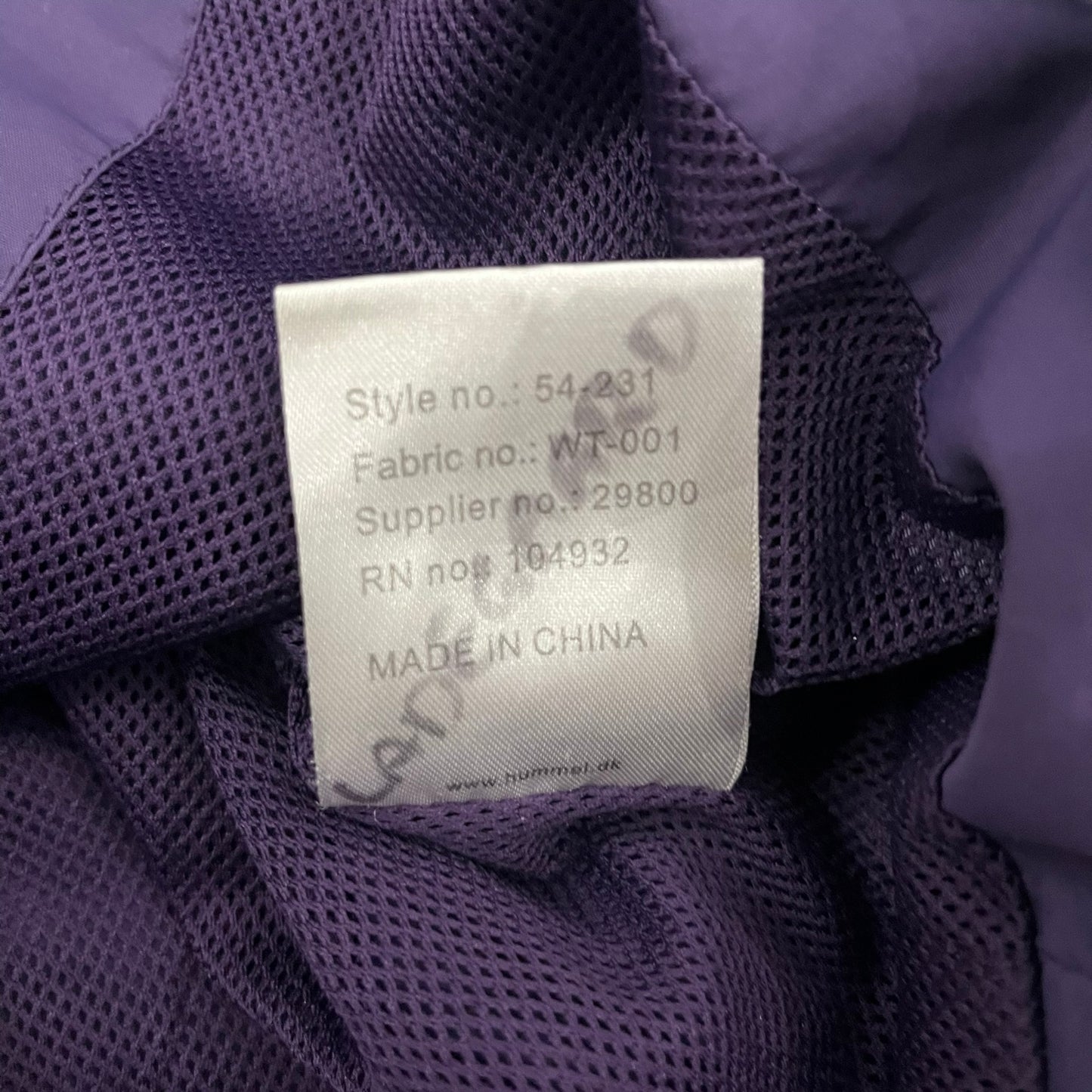 hummel purple windbreaker