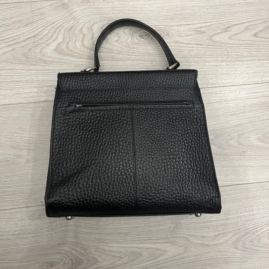 black leather handbag