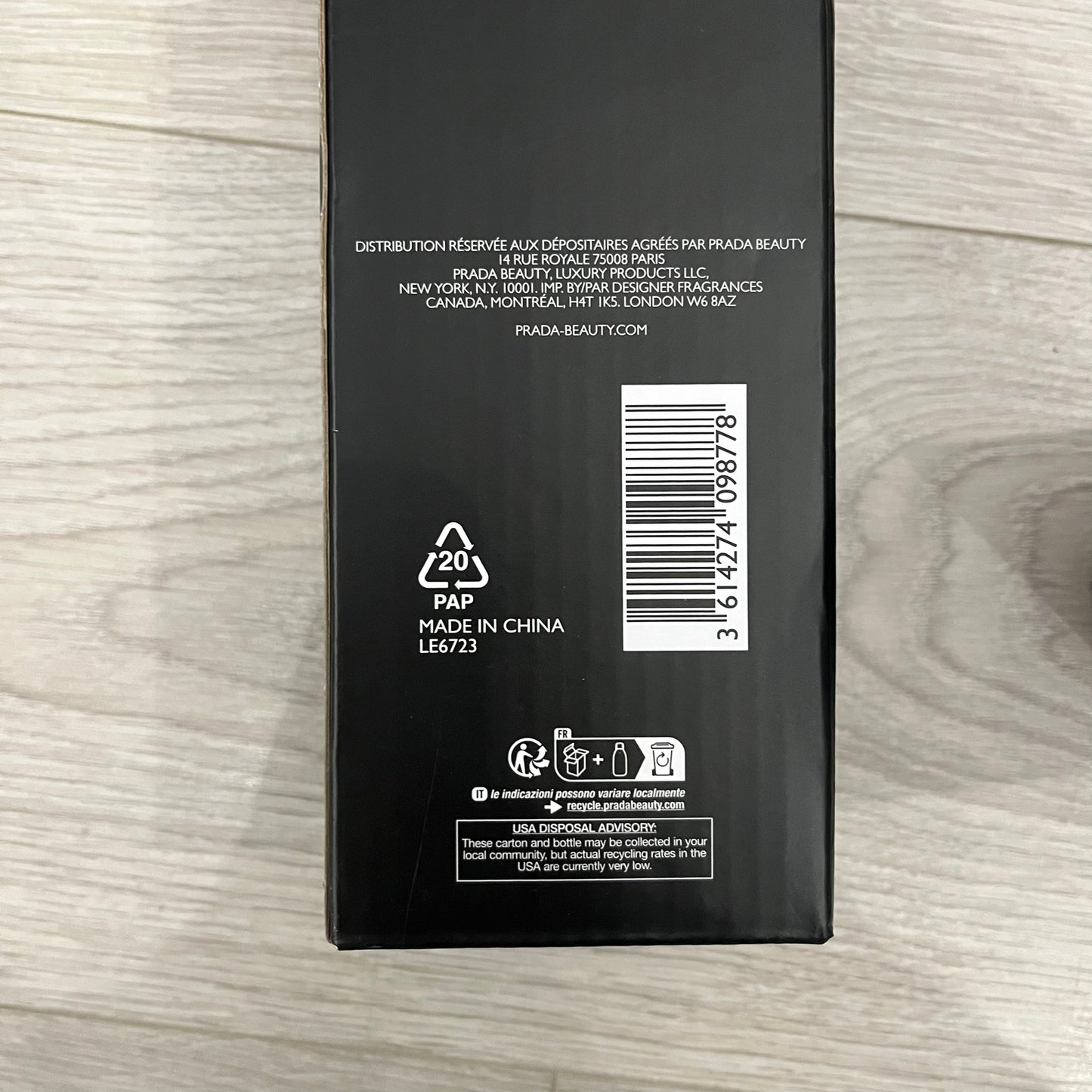 prada beauty water bottle