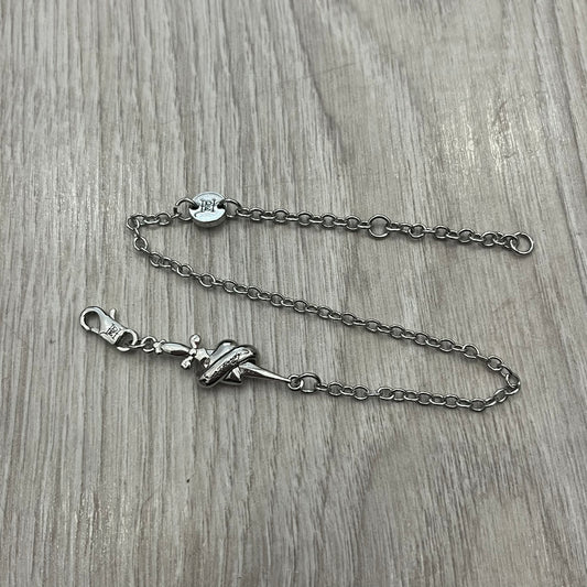 ed hardy silver heart dagger fine chain charm bracelet