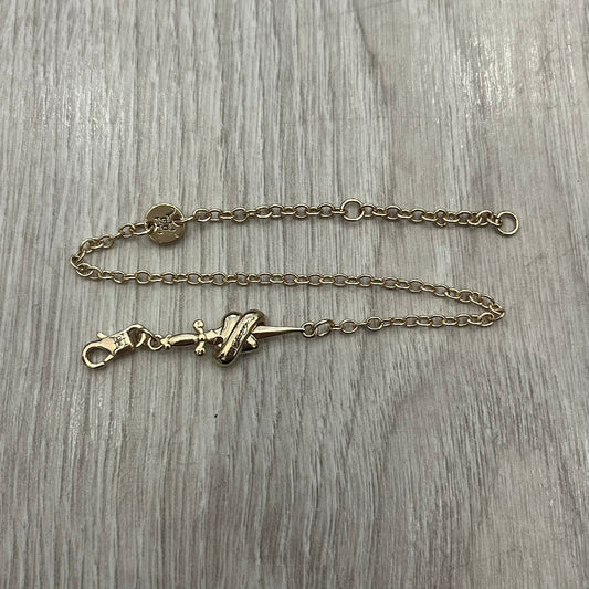 ed hardy gold heart dagger fine chain charm bracelet