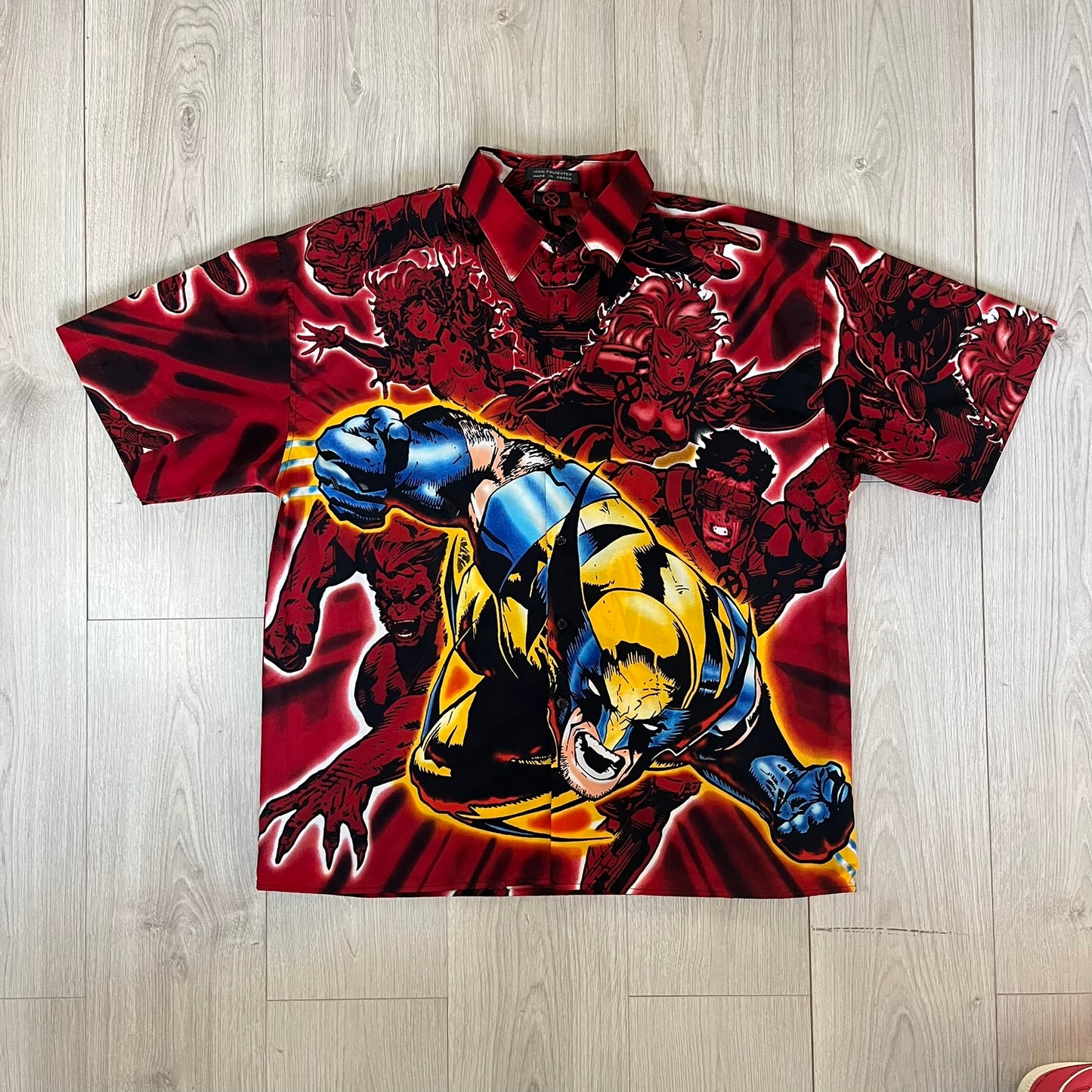 marvel x-men wolverine 2001 button shirt