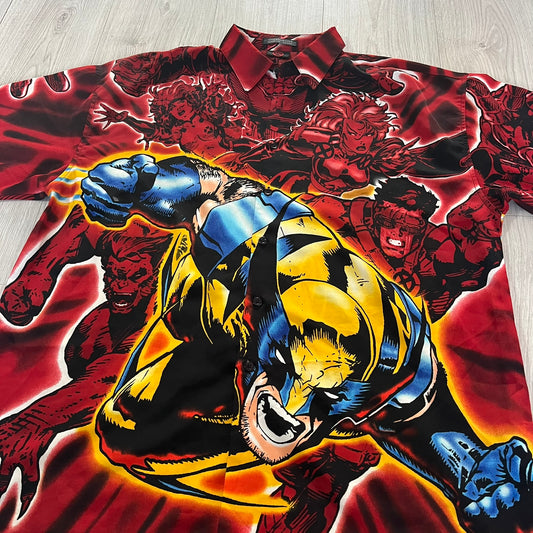 marvel x-men wolverine 2001 button shirt