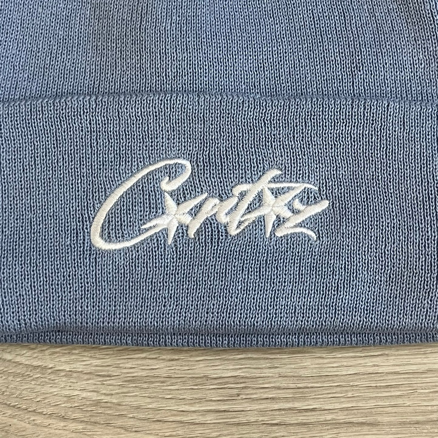 corteiz allstarz folded beanie baby blue