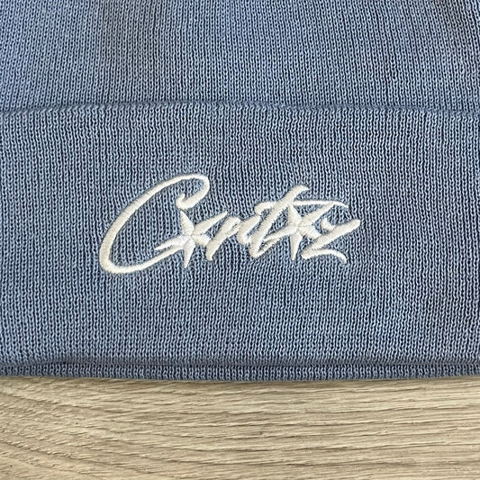 corteiz allstarz folded beanie baby blue