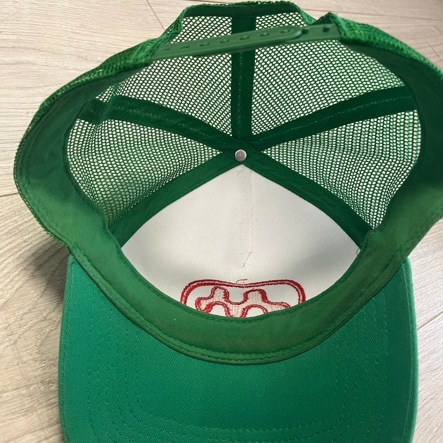 mowalola puff puff green trucker