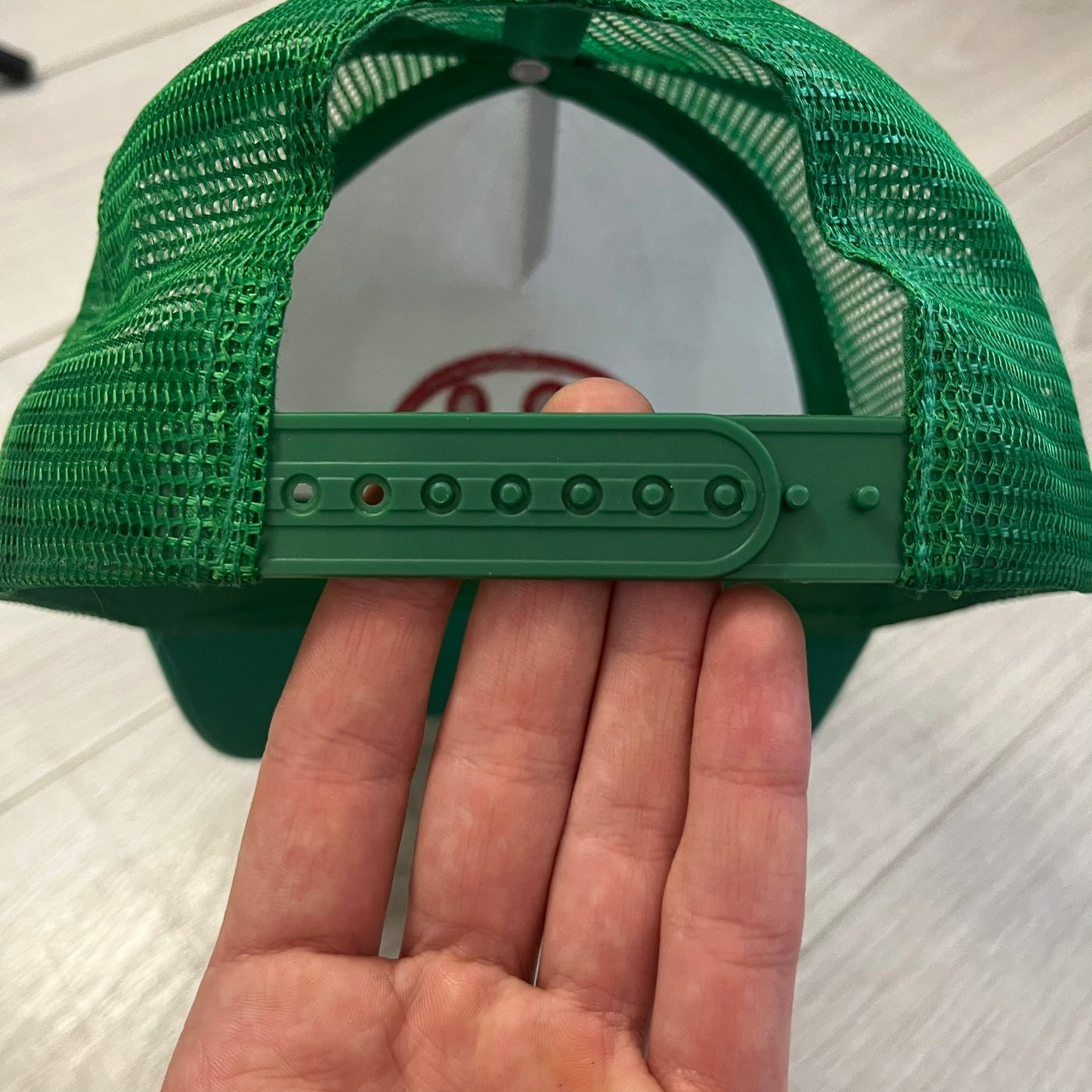 mowalola puff puff green trucker hat