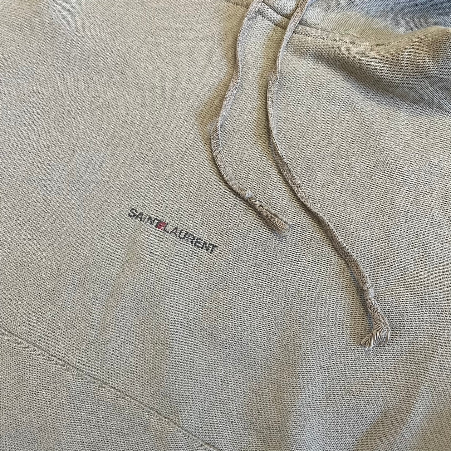 saint laurent small logo hoodie beige