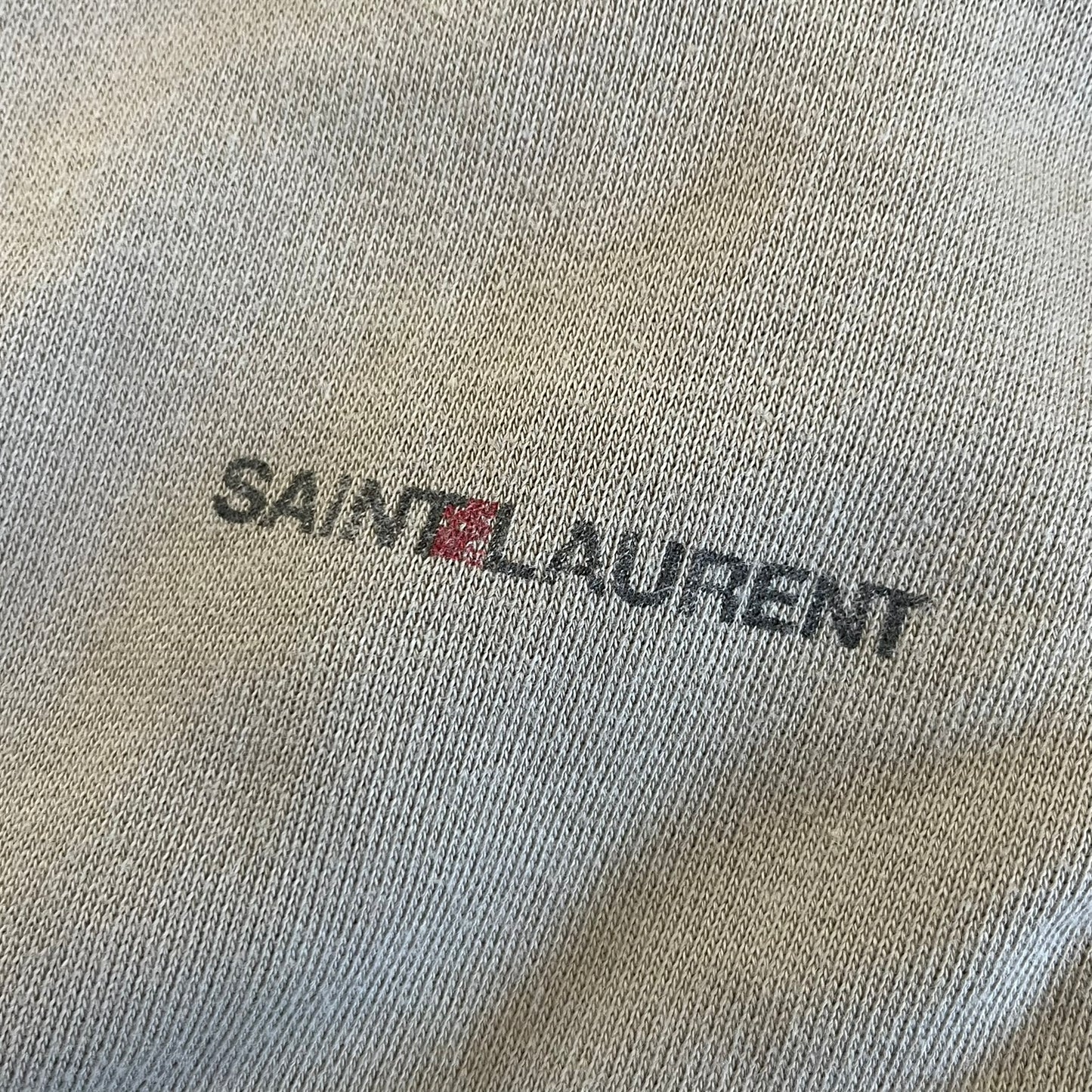 saint laurent small logo hoodie beige