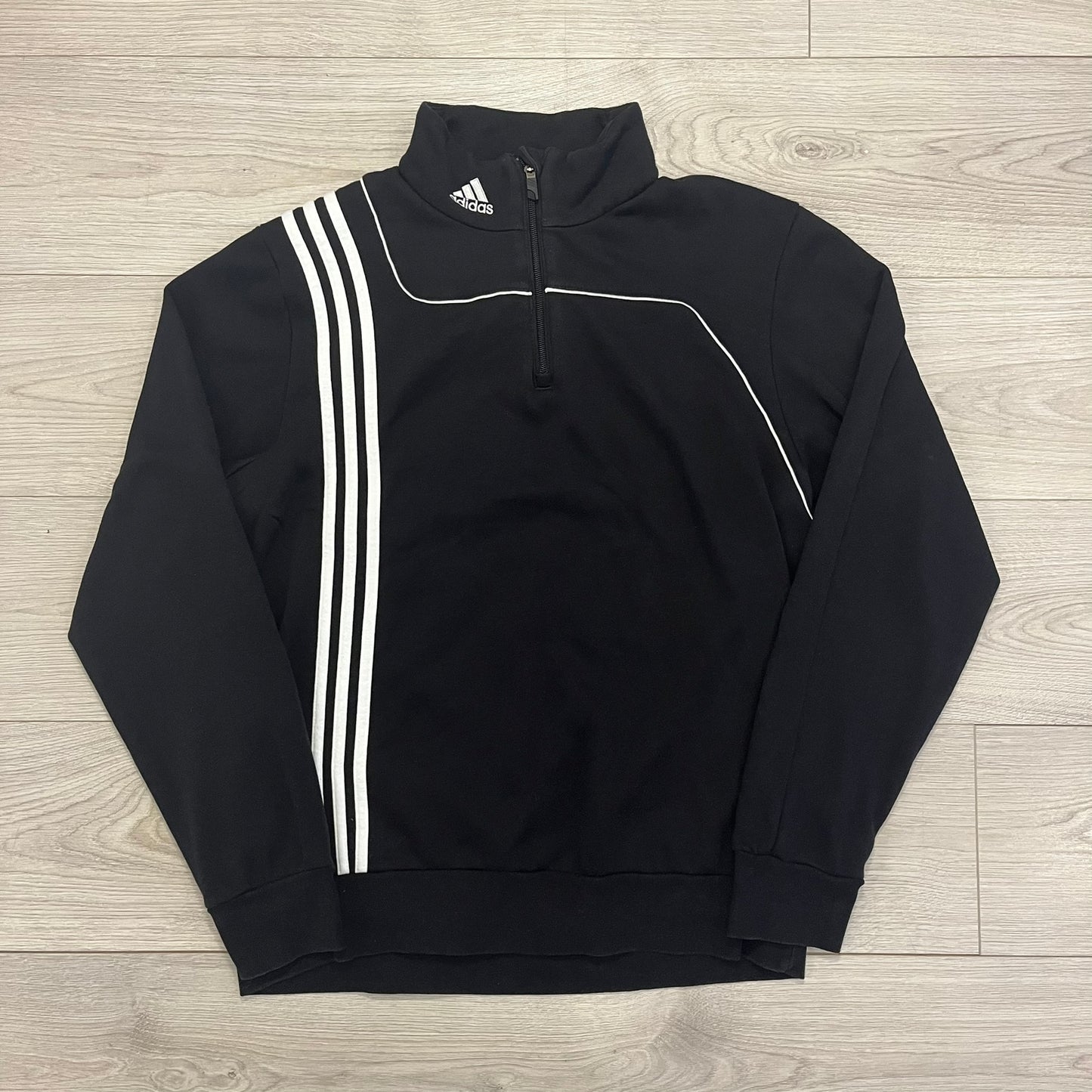 adidas side stripes 1/4 zip sweatshirt