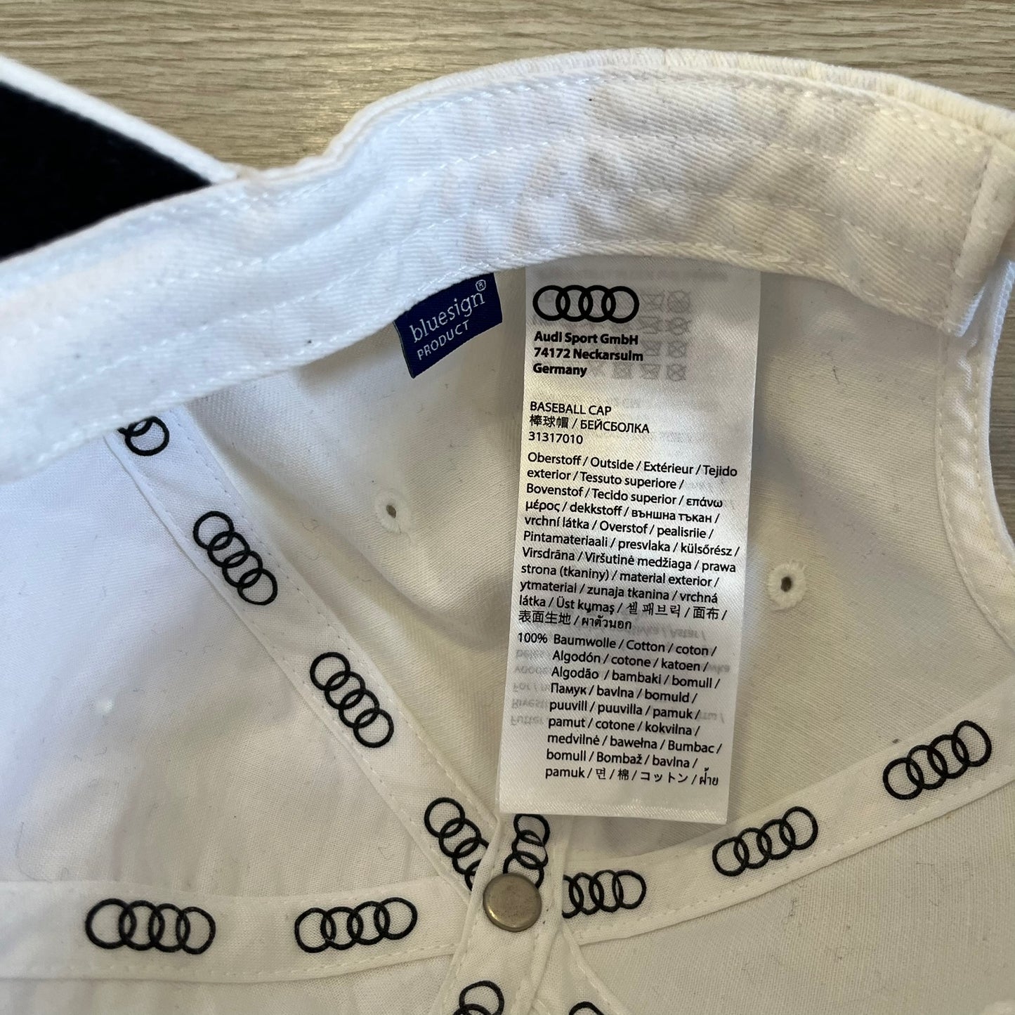 audi white cap