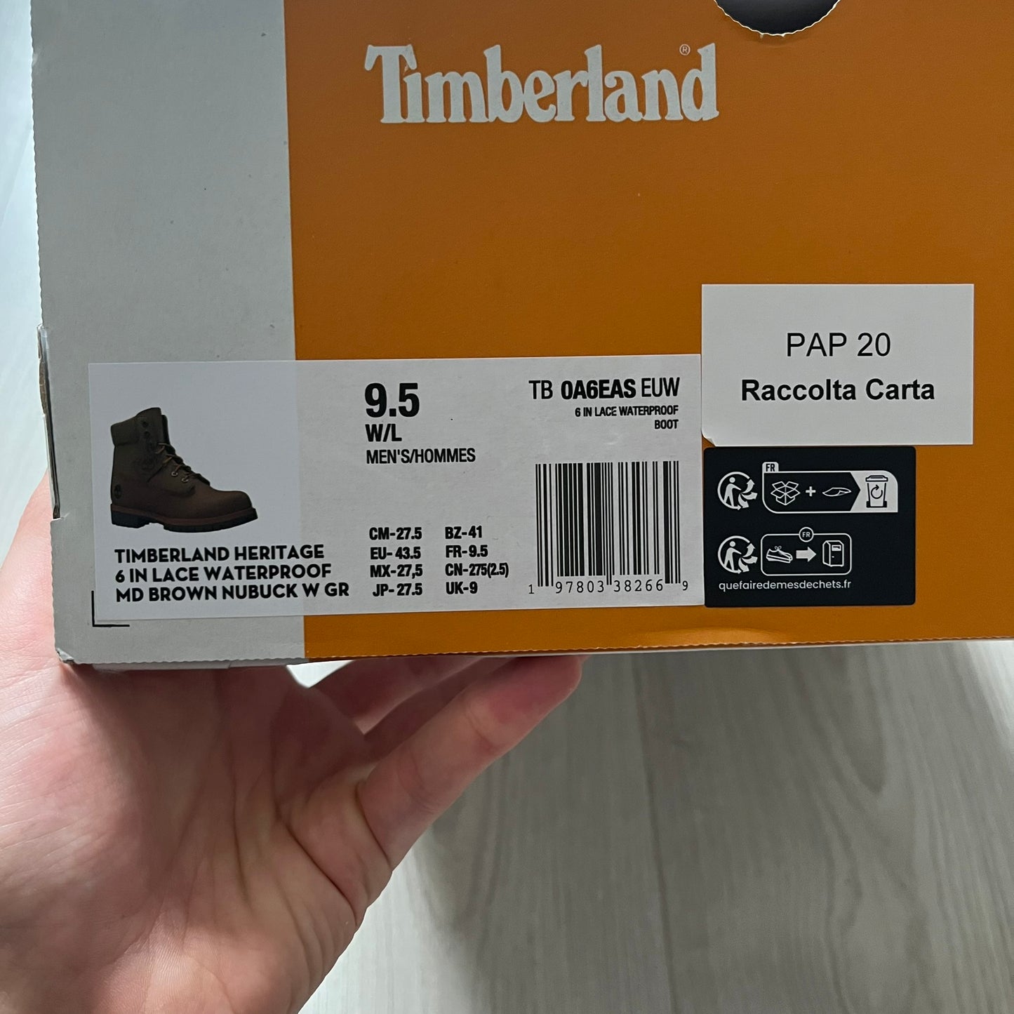 Timberland Heritage 6-Inch Waterproof Boots in brown and khaki. Built for warmth, durability, and everyday wear with waterproof premium leather, PrimaLoft® insulation, and TimberDry™ waterproof technology. Includes a cushioned anti-fatigue footbed, padded collar, and steel shank for superior comfort and support. A timeless essential made for all conditions.