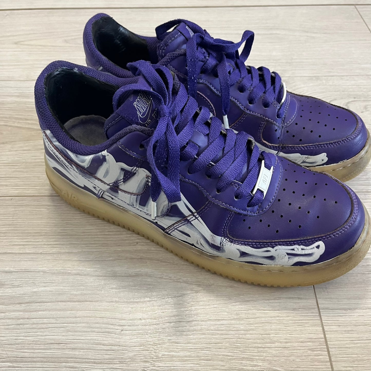 air force 1 low purple skeleton