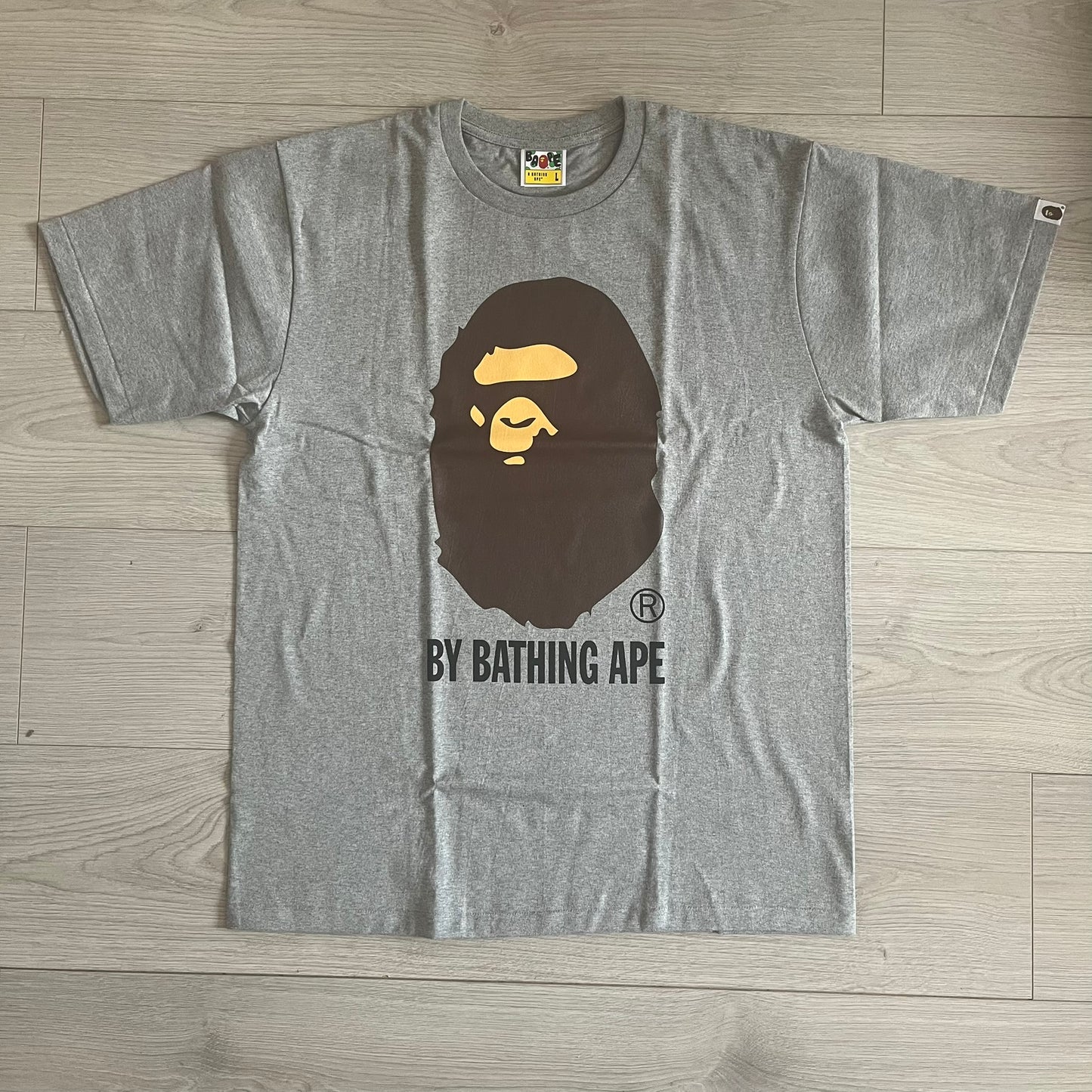 bape by bathing ape gray tee