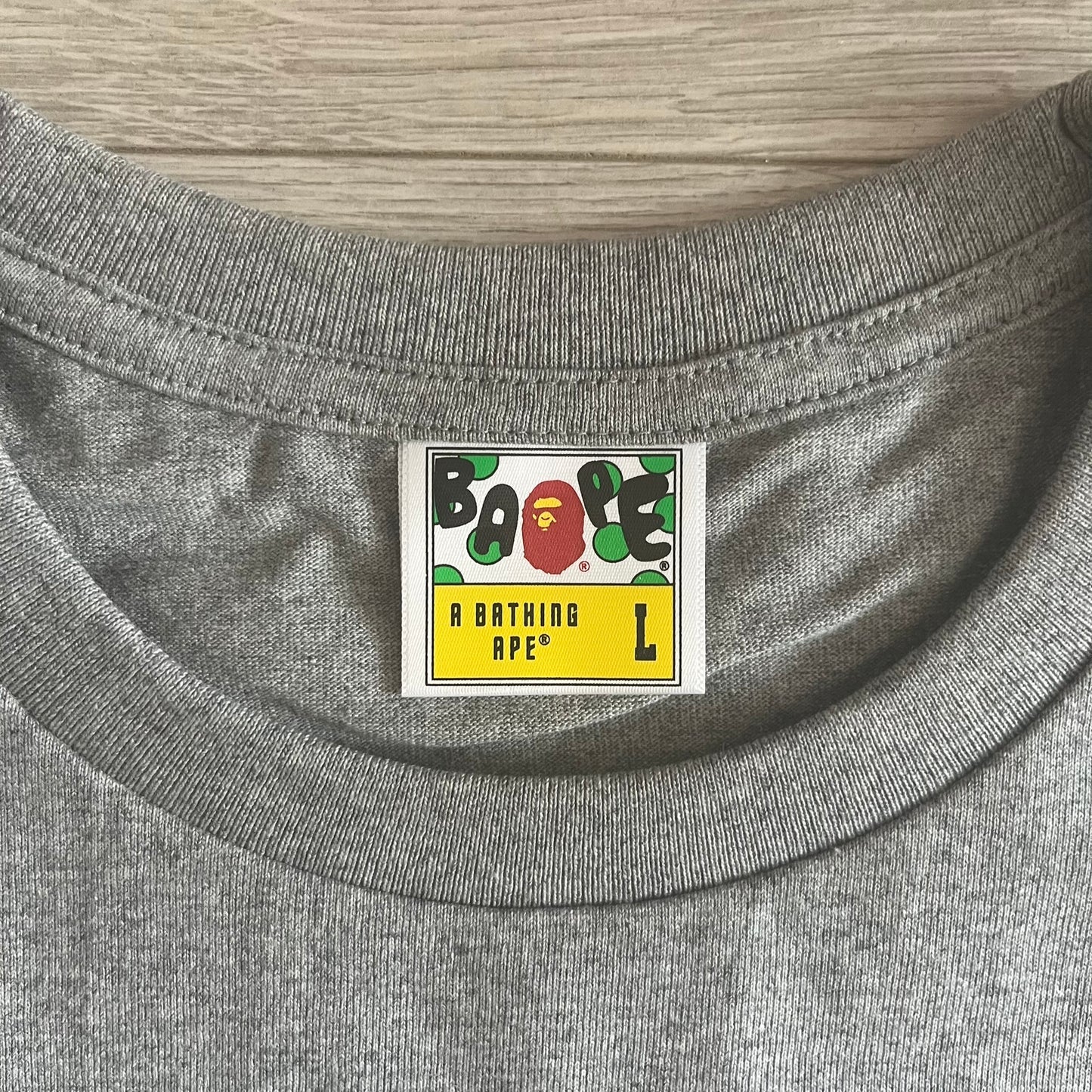 bape by bathing ape gray tee