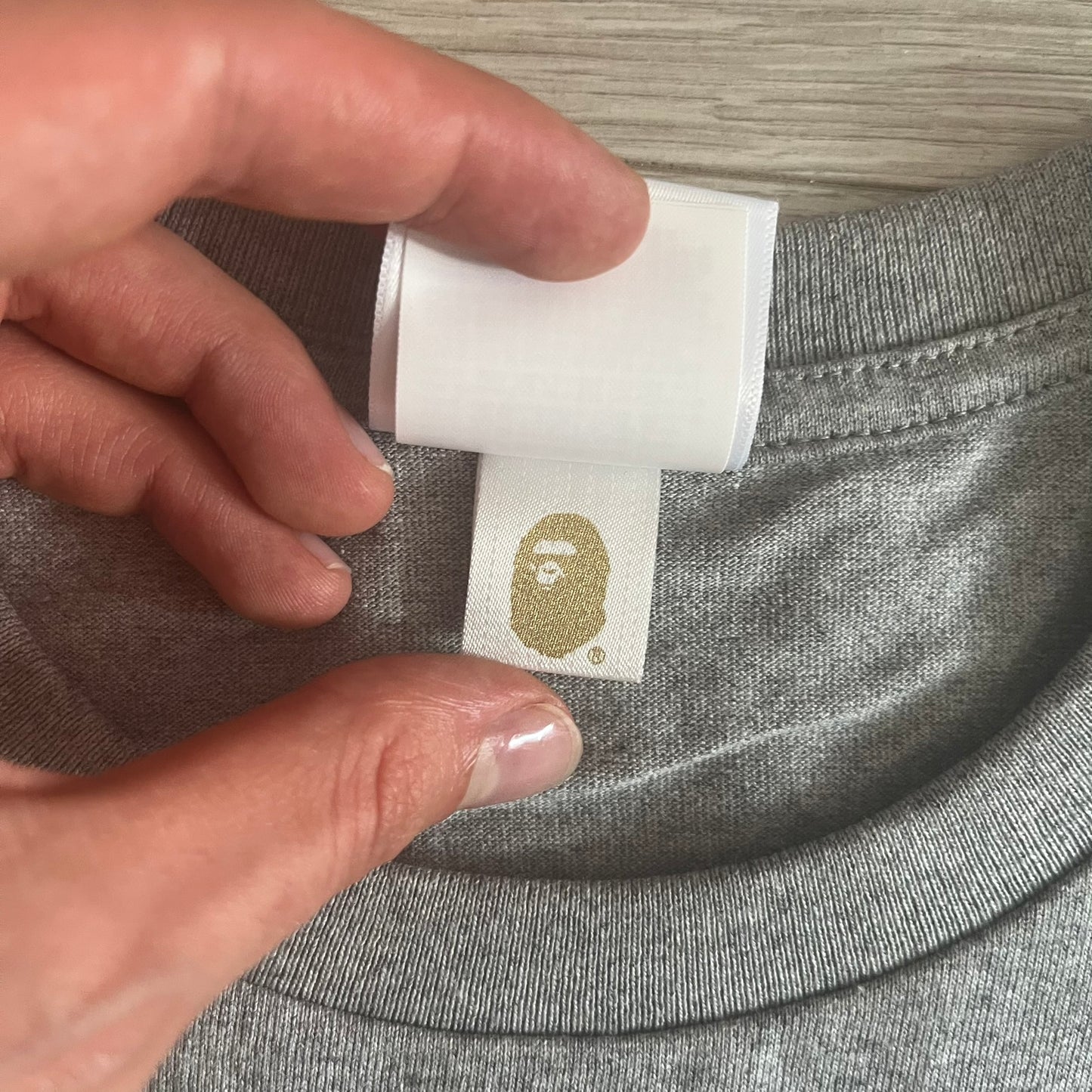 bape by bathing ape gray tee