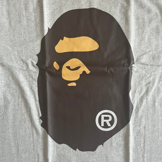 bape classic big ape head gray tee