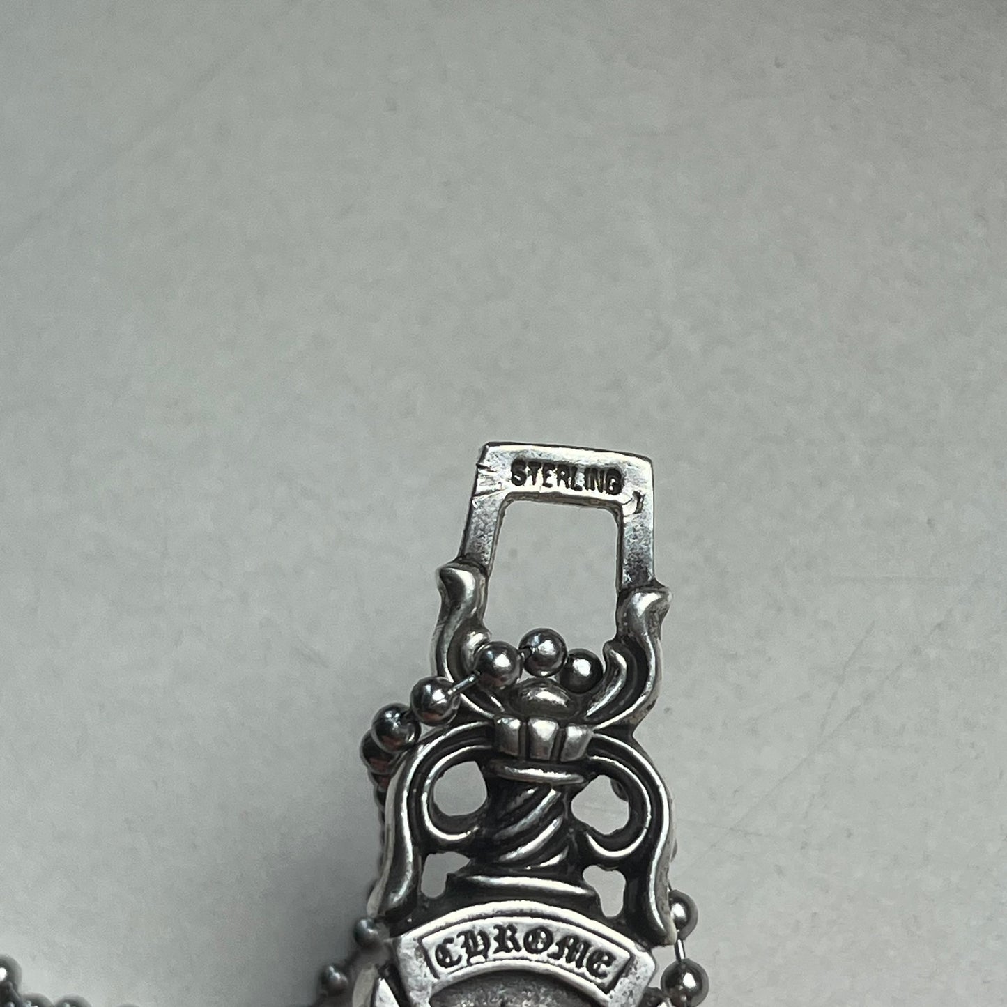chrome hearts dagger #10 zipper silver ball necklace