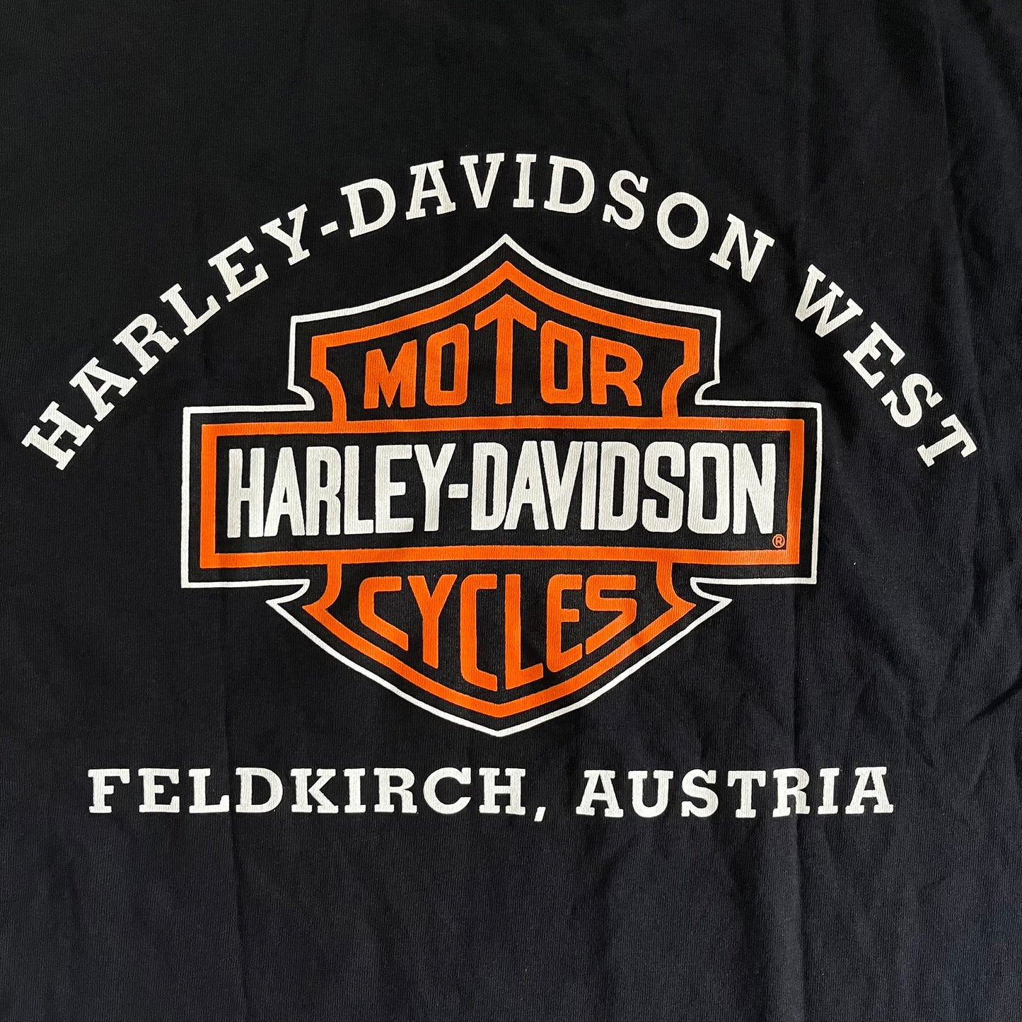 Harley-Davidson logo with 'Motorcycles' text on a black background