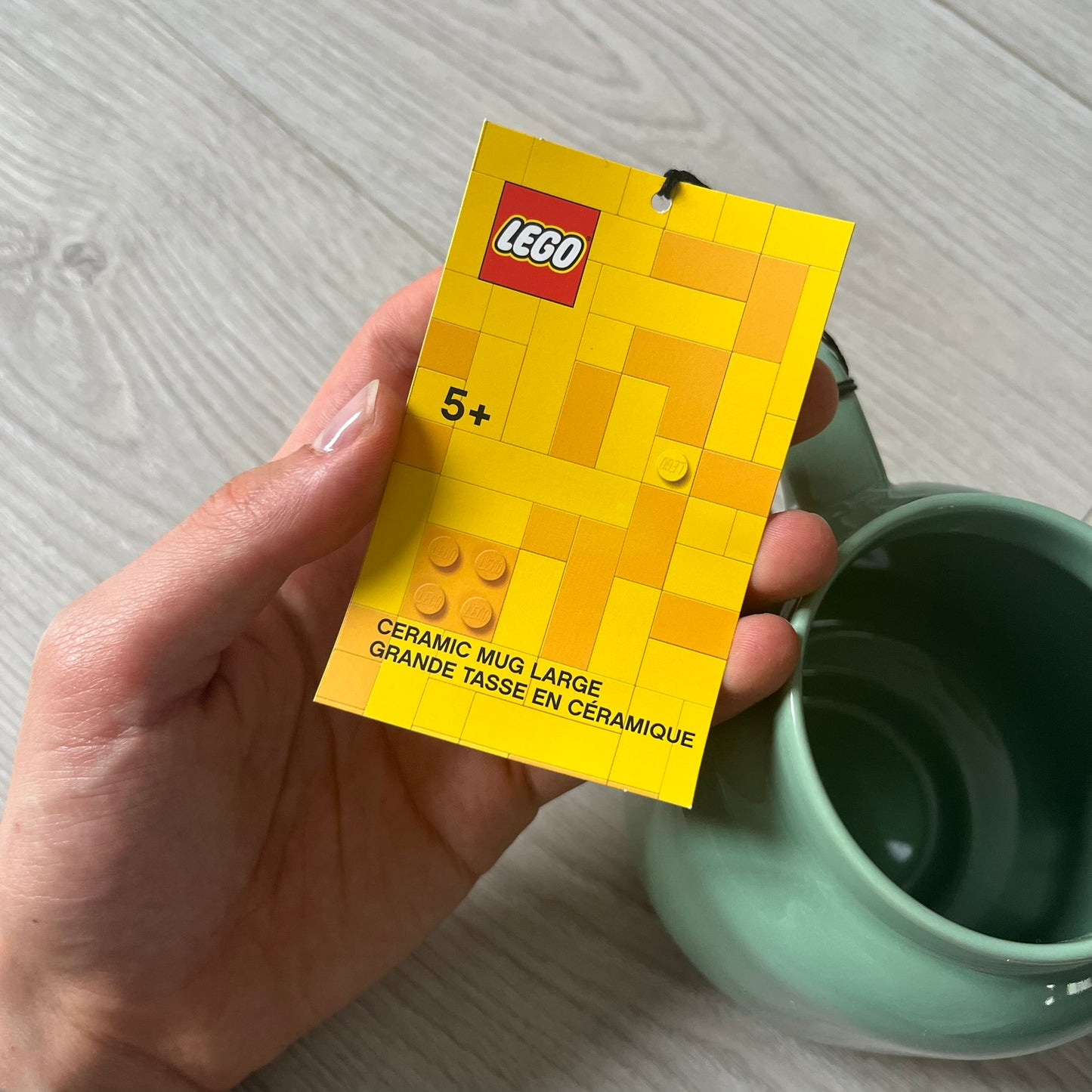 large lego green skeleton ceramic mug