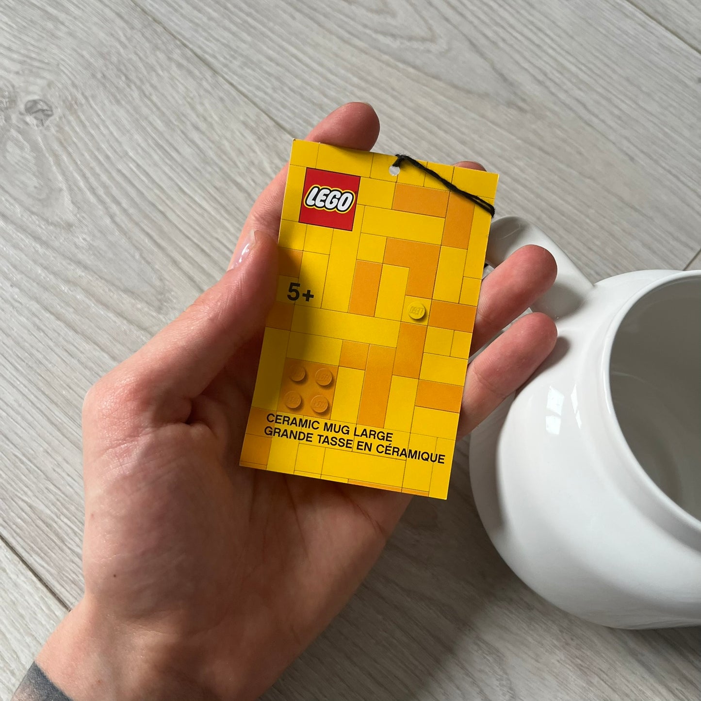 large lego skeleton ceramic mug