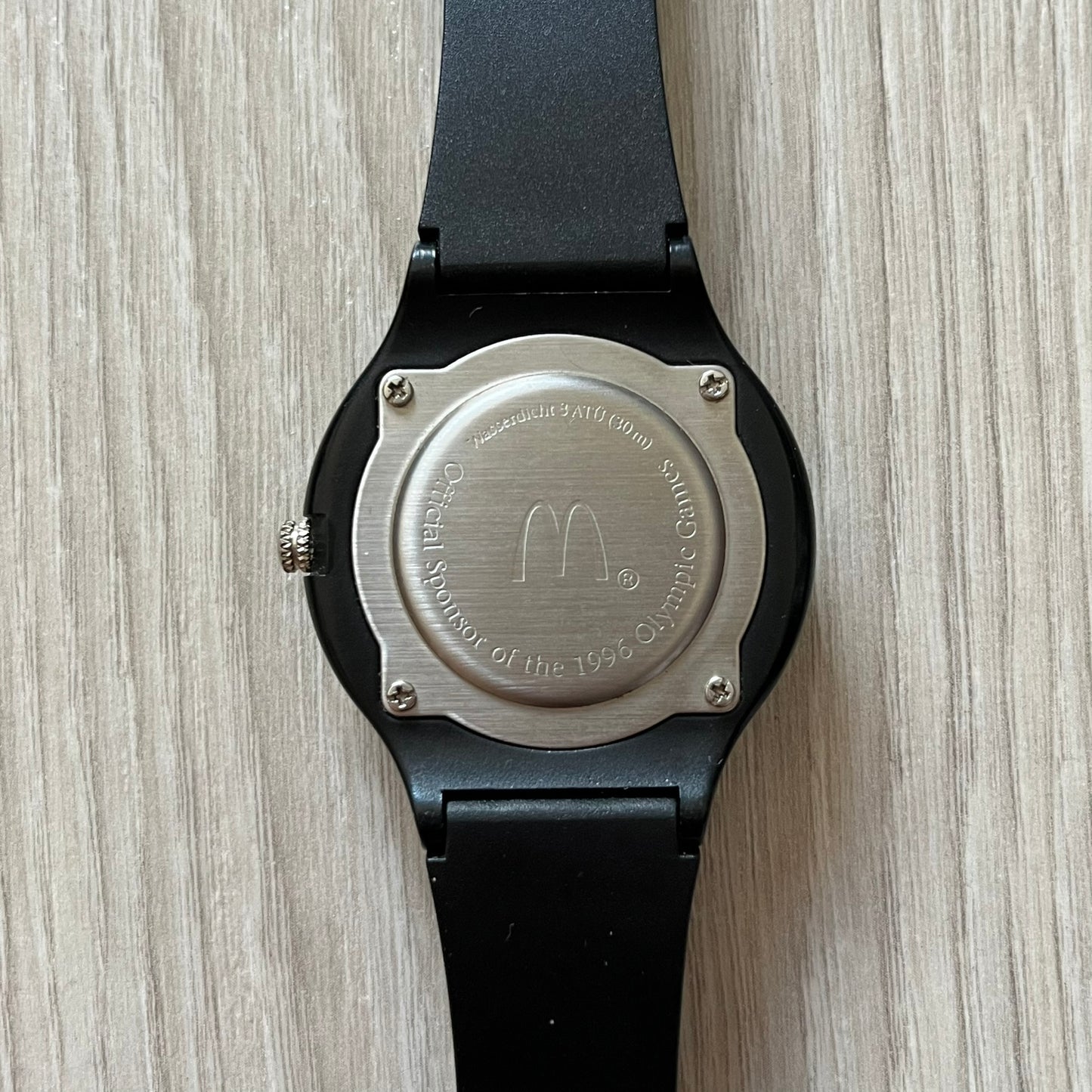 mcdonald's atlanta 1996 olympics analog watch black