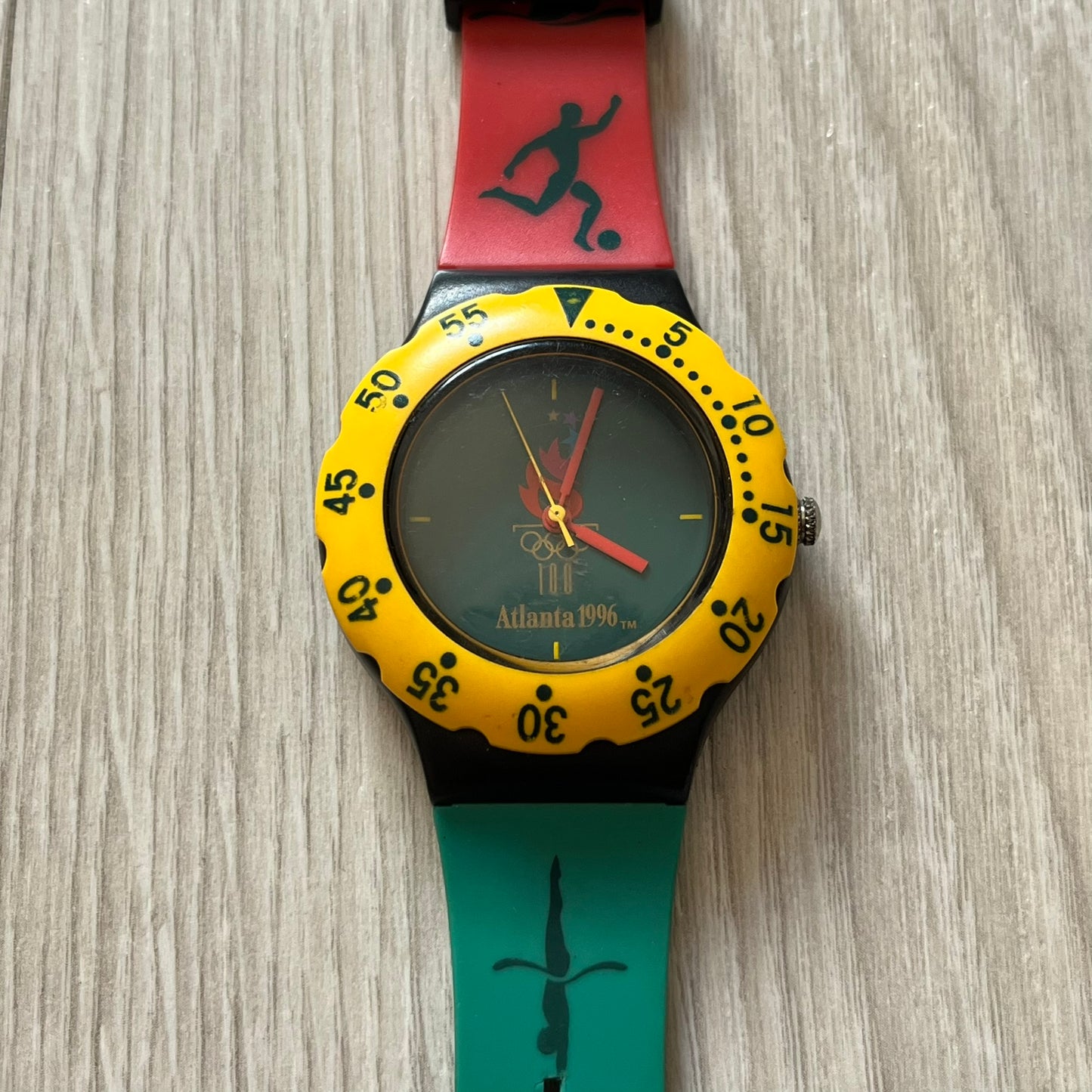 mcdonald's atlanta 1996 olympics analog watch multicolor