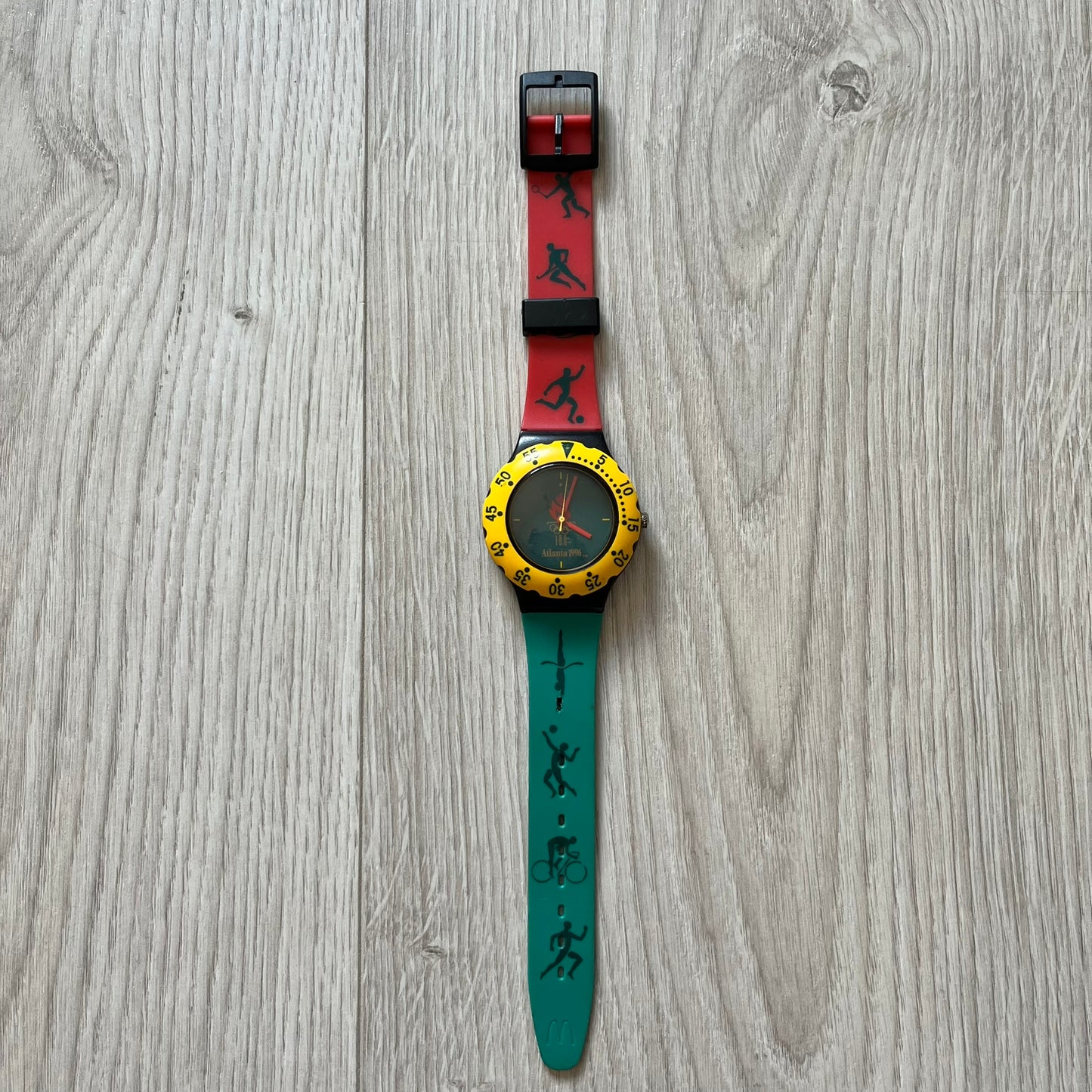 mcdonald's atlanta 1996 olympics analog watch multicolor
