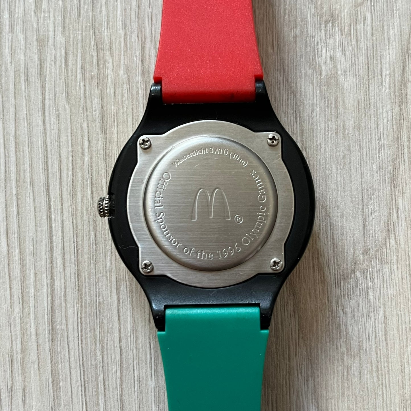 mcdonald's atlanta 1996 olympics analog watch multicolor