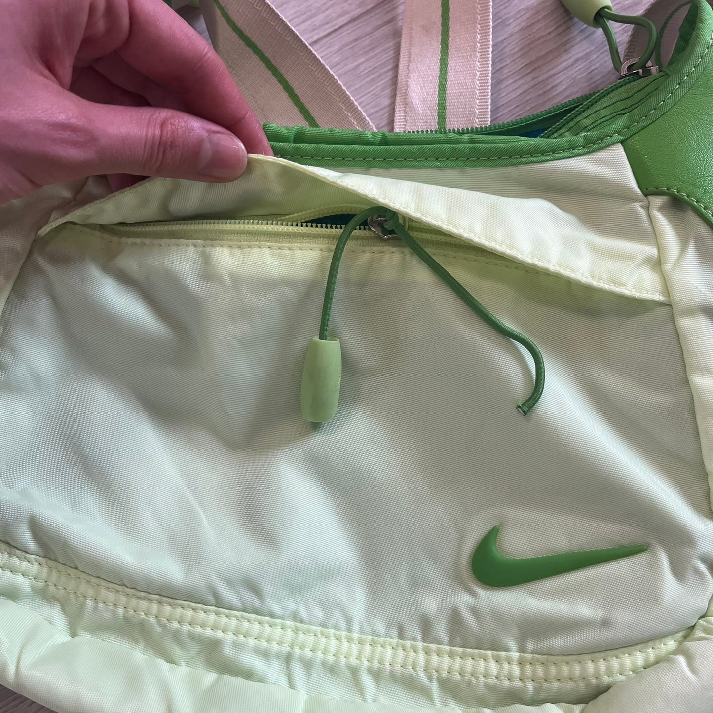 nike nylon sling bag green