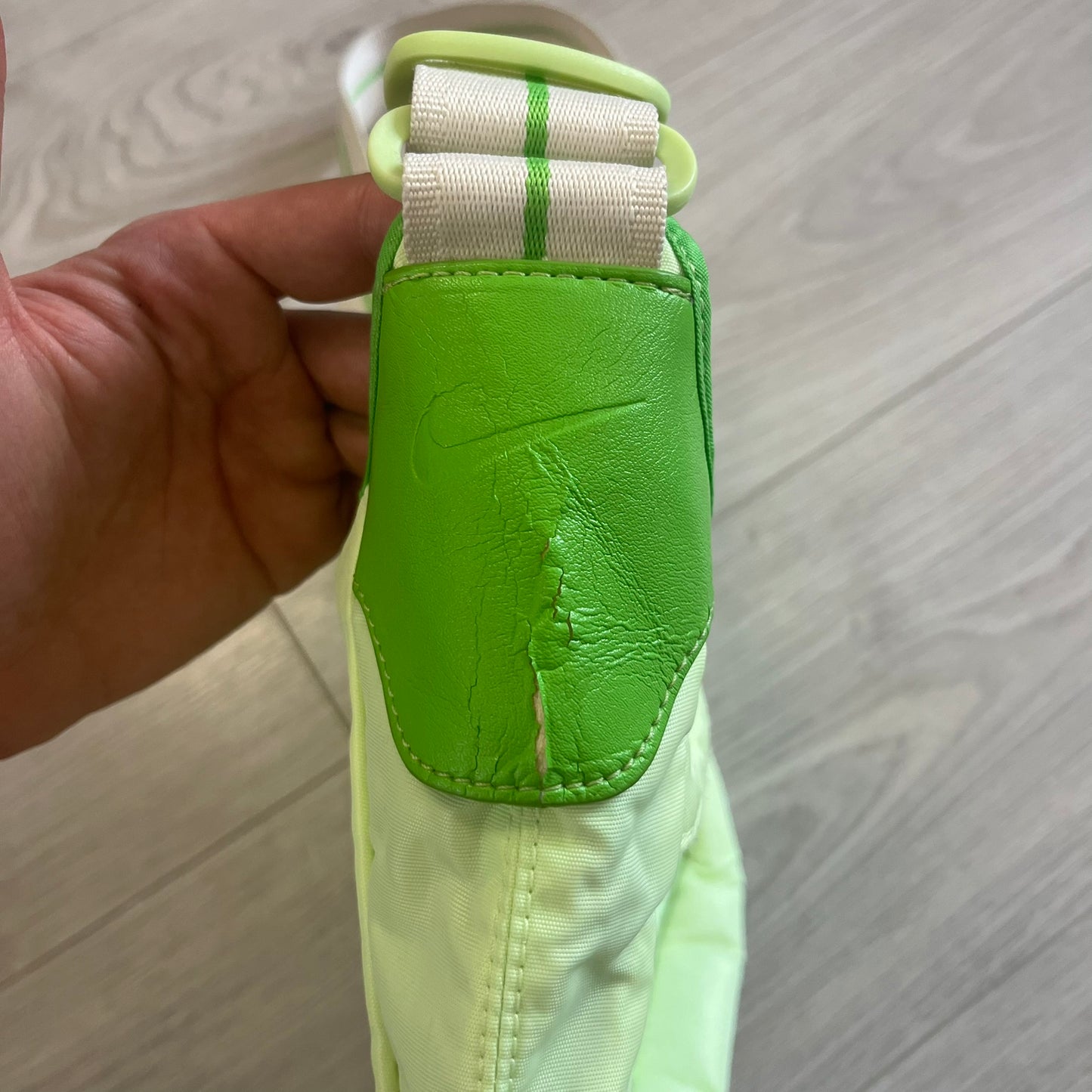 nike nylon sling bag green